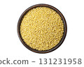 millet cereal in a plate on a white background 131231958