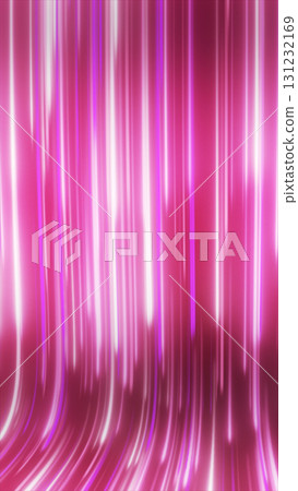 Vertical neon pink glowing streaks forming smooth flowing abstract light background 131232169