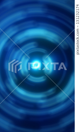 Abstract glowing concentric blue circles radiating outward, resembling energy waves or ripples in water 131232174