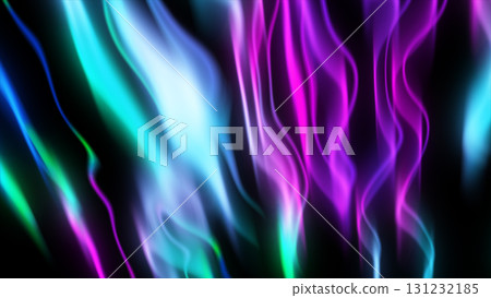 Dynamic neon swirls in vivid shades of blue, teal, and pink with glowing highlights and fluid abstract motion 131232185
