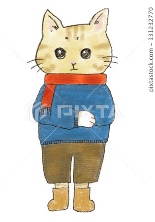 Cat wearing a scarf Cat wearing a scarf 131232770