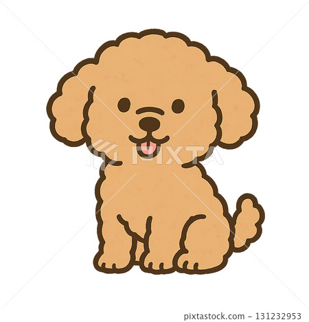 Cute and relaxed toy poodle illustration 131232953