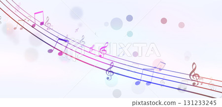 colorful music notes bright banner 131233245