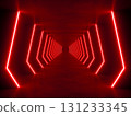 red modern lighting with interior empty space, 3d rendering sci-fi concept 131233345