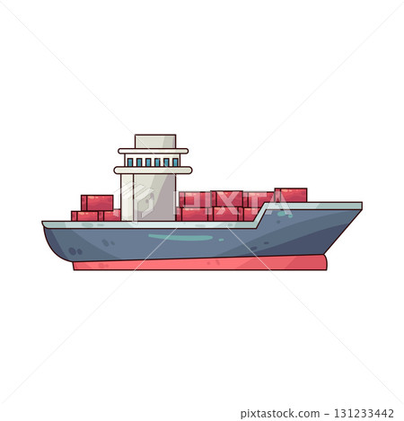 illustration of Cargo Ship 131233442