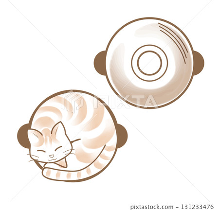 Cat pot illustration 131233476