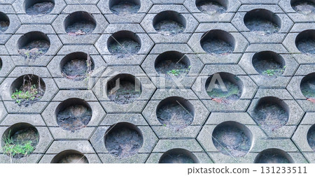 tiles with holes drainage to protect the lawn, stone garden covering 131233511