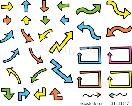 Colorful arrows vector illustration set Colorful arrows vector illustration set 131233947