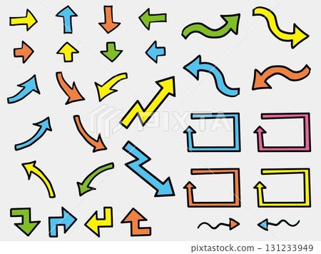 Colorful arrows vector illustration set Colorful arrows vector illustration set 131233949