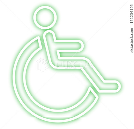 霓虹燈輪椅標誌向量圖 131234193