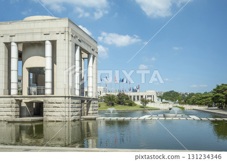 Museum with a pond 131234346