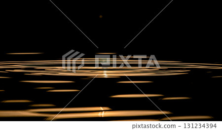 Abstract water ripple background with golden light reflection on dark liquid surface for luxury spa or tranquil meditation concepts Abstract water ripple background with golden light reflection on dark liquid surface for luxury spa or tranquil meditation concepts 131234394