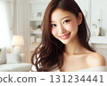 Young woman relaxing in a room 131234441