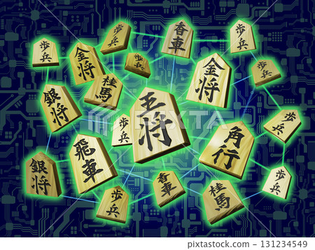 Shogi image (piece image/3DCG) black background 131234549