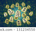 將棋圖（棋子圖/3DCG）黑色背景 131234550