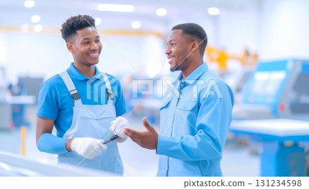 Engineers talking in the factory Engineers talking in the factory 131234598