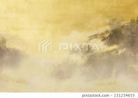 Gold-leaf folding screen, Japanese-style pattern, AI-generated image 131234655