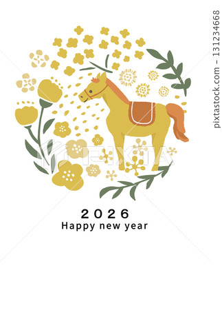 2026年新年賀卡模板 2026年新年賀卡模板 131234668