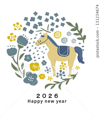 2026 Horse Year New Year's card template 131234674