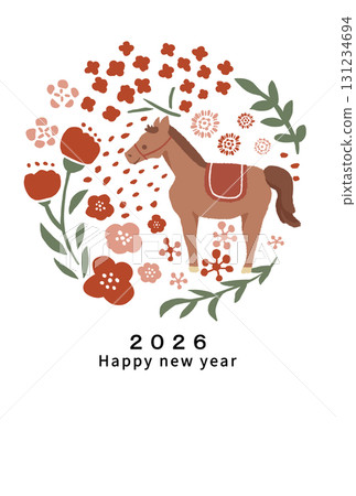 2026年新年賀卡模板 2026年新年賀卡模板 131234694