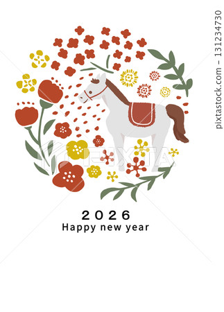 2026 Horse Year New Year's card template 131234730