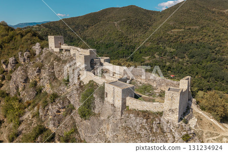 Aerial view of Modinakhe Castle in Georgia 131234924