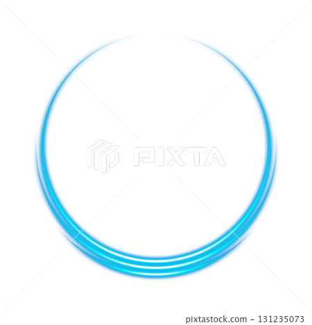Blue luminous ring on a transparent background 131235073