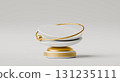 White golden abstract background with golden random rotated pedestal 3D 131235111