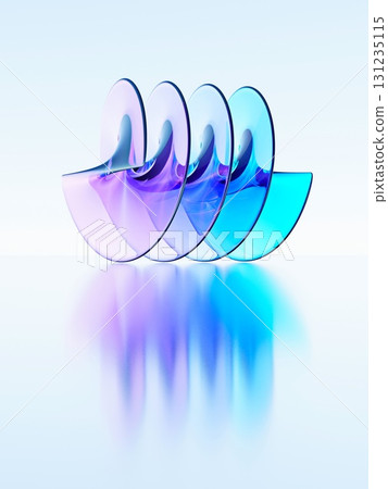 Abstract glass style modern sculpture background 3D 131235115