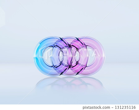 Abstract glass style background with three gradient colored crystal circles 3D Abstract glass style background with three gradient colored crystal circles 3D 131235116
