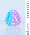Abstract glass style background with brain shaped line 3D 131235119