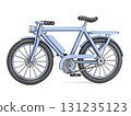 Cartoon style blue bicycle Side view 3D 131235123