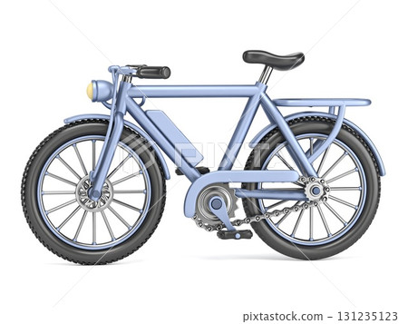Cartoon style blue bicycle Side view 3D 131235123
