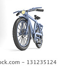 Cartoon style blue bicycle Front view 3D 131235124