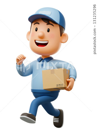 微笑開朗的送貨員 微笑開朗的送貨員 131235296