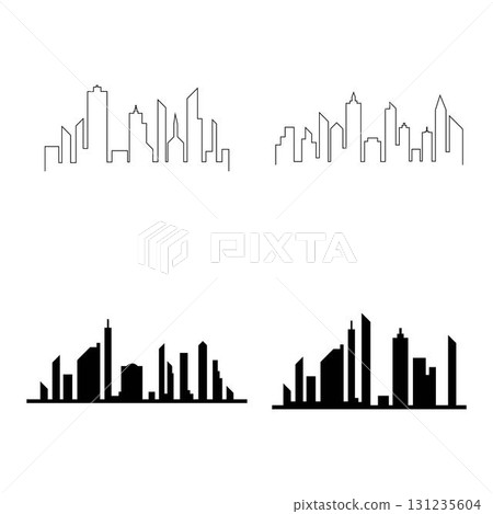 Modern City skyline vector icon background Modern City skyline vector icon background 131235604