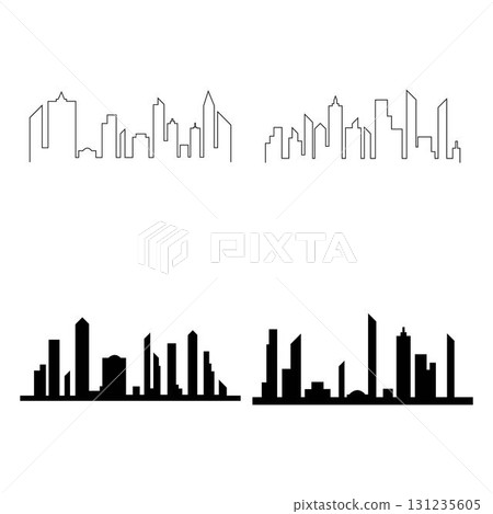Modern City skyline vector icon background Modern City skyline vector icon background 131235605