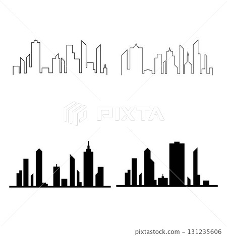 Modern City skyline vector icon background Modern City skyline vector icon background 131235606