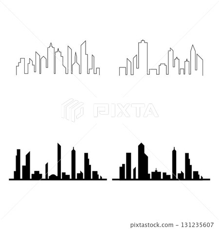 Modern City skyline vector icon background Modern City skyline vector icon background 131235607
