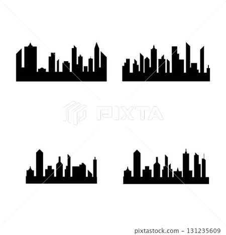 Modern City skyline vector icon background Modern City skyline vector icon background 131235609