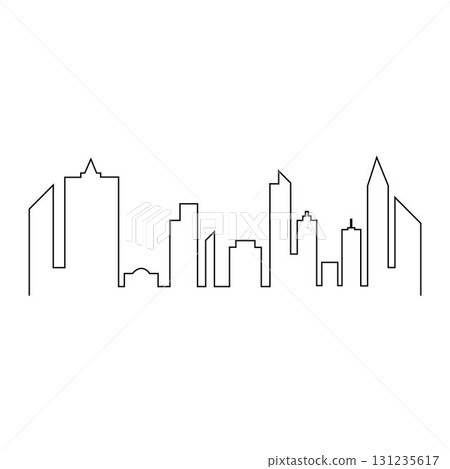 Modern City skyline vector icon background Modern City skyline vector icon background 131235617