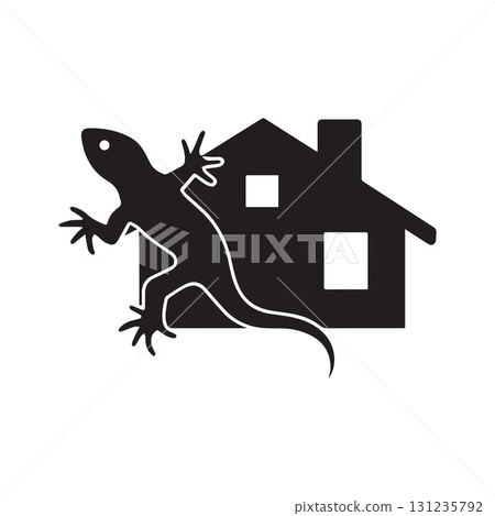 Gecko door logo representing welcoming nature and safe eco living environment Gecko door logo representing welcoming nature and safe eco living environment 131235792