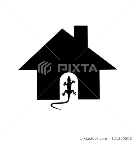 Lizard head house logo symbolizing watchfulness and protective eco home energy Lizard head house logo symbolizing watchfulness and protective eco home energy 131235808