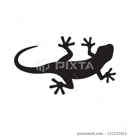 Gecko body forming house shape logo showing unity between home and wildlife 131235815