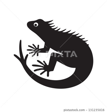 Gecko climbing house outline perfect for tropical architecture and eco branding Gecko climbing house outline perfect for tropical architecture and eco branding 131235816