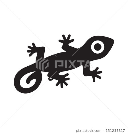 Gecko climbing house outline perfect for tropical architecture and eco branding Gecko climbing house outline perfect for tropical architecture and eco branding 131235817