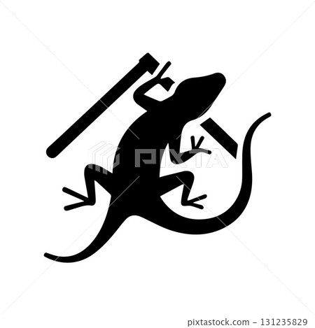 Wrapped tail house logo symbolizing protection, unity and natural shelter concept 131235829