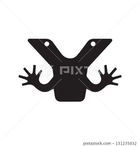 Paired lizard silhouette perfect for home care brands and eco-building projects 131235832