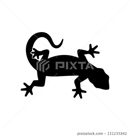 Abstract house and lizard design symbolizing shelter, nature, and protection 131235842