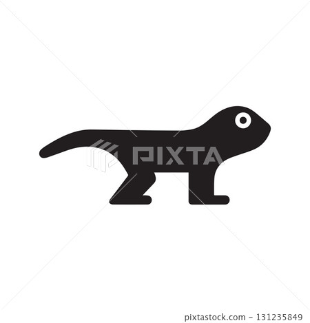 Clean gecko house silhouette perfect for branding tropical resorts and eco housing 131235849